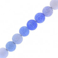 Natural stone beads 4mm Agate crackle Sky blue frosted